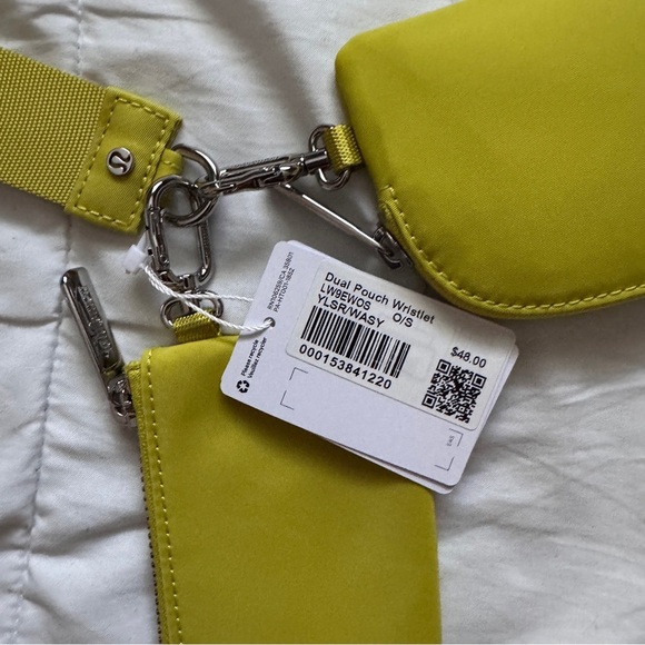 1&2Dual Pouch Wristlet - Yellow Serpentine Washed Yellow - Picture 6 of 6